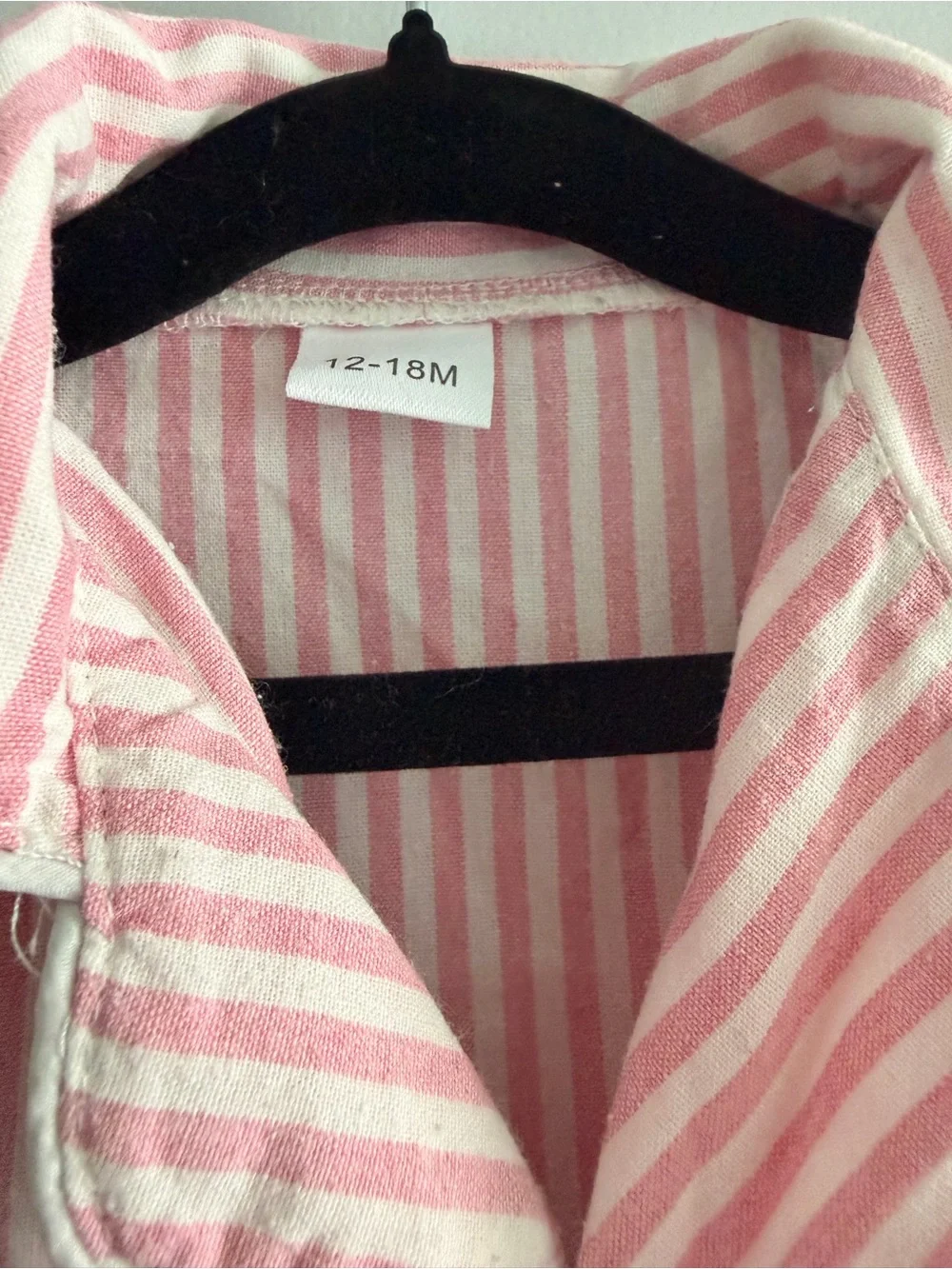 Pink Striped Kids One-Piece Pajama Romper